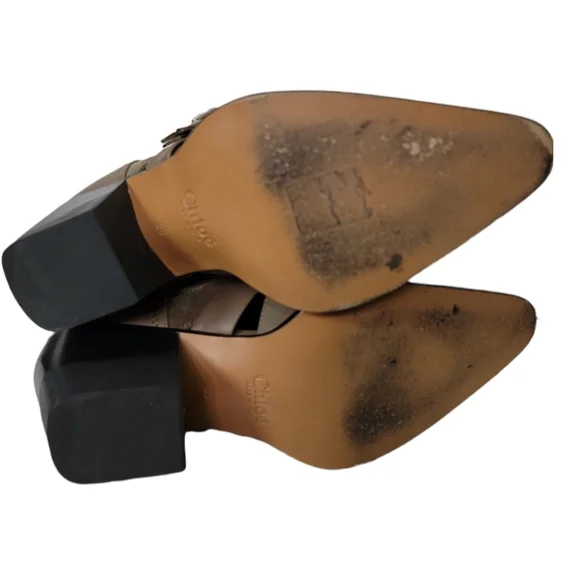 Chloe Rylee Suede Gray Boot Lace Up Buckle Size 36 - Picture 9 of 10